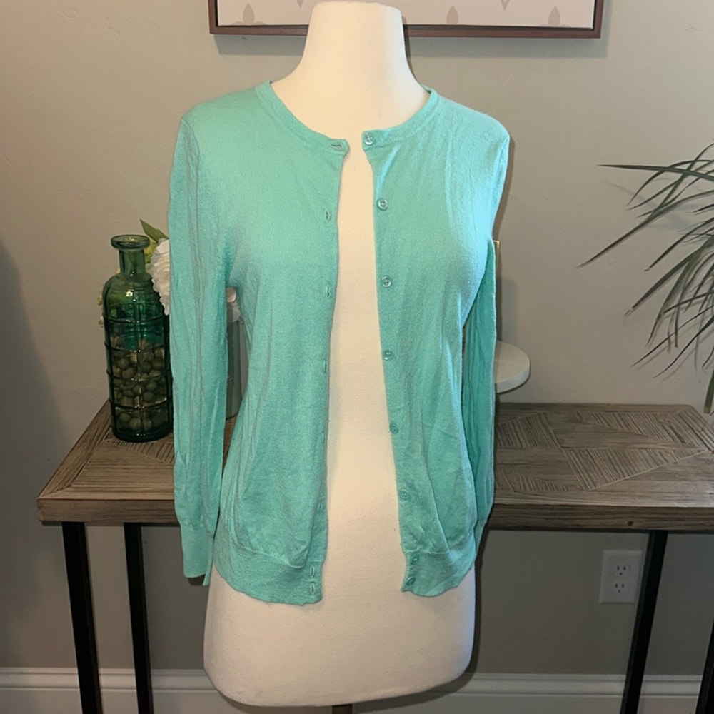 J. Crew 100% Italian Cashmere Blue Caridgan